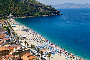 View of Marina Grande beach in Scilla Calabria Italy from above by Marco Brivio