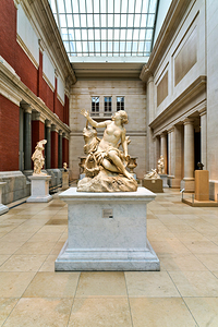 Sculpture of Andromeda with sea monster at the Metropolitan Muse