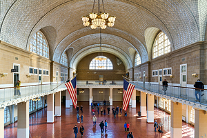 Historic immigration center welcomes people in Manhattan New Yo