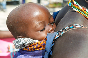 Baby portrait from Zemba Bantu in Kunene Namibia