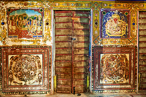 Decorated painted houses in Mandawa Shekhawati Rajasthan