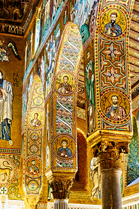Mosaics and arches in Cappella Palatina in Palermo Italy by Marco Brivio