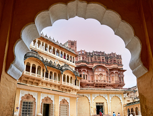 Exploring Mehrangarh Fort in Jodhpur Rajasthan under the bright