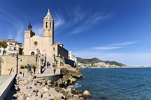 Sitges Catalunya Spain. Church esglesia de Sant Bartomeu i Santa Tecla