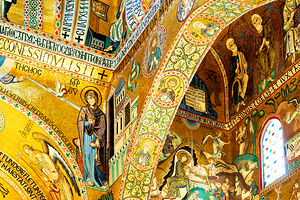 Cappella Palatina in Palermo shows detailed mosaics and ancient  by Marco Brivio