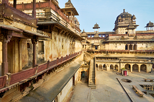 Exploring the fort complex in orchha madhya pradesh india
