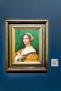 Visitors view artworks at the Fine Arts Museum in Strasbourg