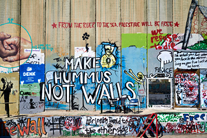 Mural on the west bank separation wall in Bethlehem Jerusalem