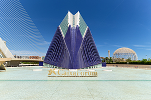 Valencia city of arts and sciences with Caixaforum and Agora
