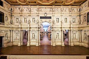Exploring interiors of Teatro Olimpico in Vicenza Italy