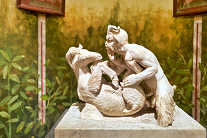 Goat and satyr sculpture at Naples Archaeological Museum