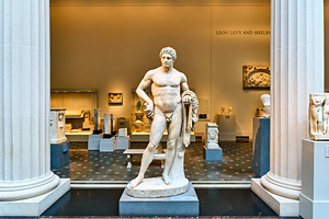 Marble statue of Hercules at Metropolitan Museum of Art in Manha