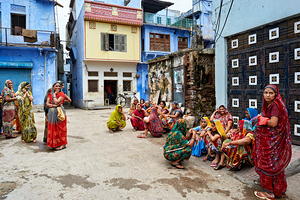 Women gather in Bundi Rajasthan during a community outing