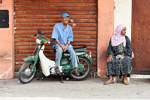Life in the Medina shows a man and woman in Marrakesh