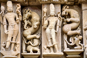 Hindu temple carvings at Khajuraho in Madhya Pradesh by Marco Brivio