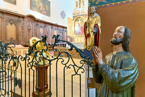 Statue of jesus christ in dominican church in colmar alsace fran