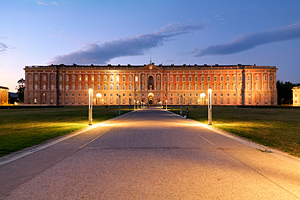 Explore the Royal Palace at Caserta in evening light