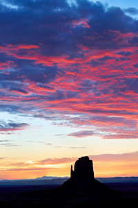 View of sunset over Monument Valley in USA