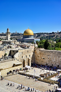 View of Temple Mount and surrounding area in Jerusalem Israel