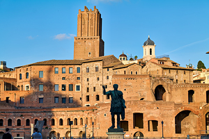 Visit Trajans Market in Rome and see the statue at Fori Imperia