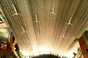 Dubai Mall waterfall features diving sculptures in UAE
