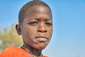 Children showing expressions in Palmwag Kunene Region Damaraland
