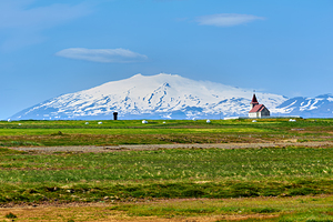 Visit to Stadarstadur Church in Iceland during summer