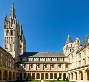 Historic Abbey of Saint Etienne in Caen Normandy under clear sky