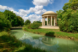 View of the temple of love at Petit Trianon in Versailles garden