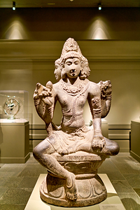 Sculpture of shiva as mahesha in the asian art gallery in new yo