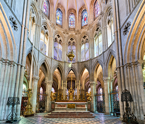 Altar inside Abbey of Saint Etienne in Caen Normandy