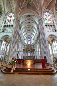 View inside Auxerre Cathedral Saint Etienne in Burgundy France