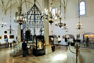Visiting the historic synagogue in Krakow Poland