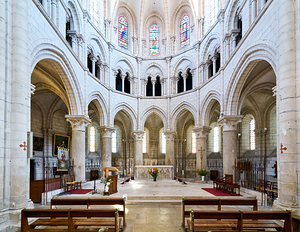 Inside Collegiale Saint Martin church in Chablis Burgundy France
