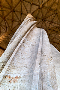 Sculpted stone column in Lonja de la Seda in Valencia Spain