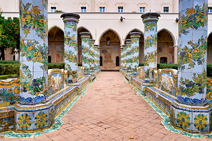 Cloister of the clarisses in santa chiara basilica in naples it