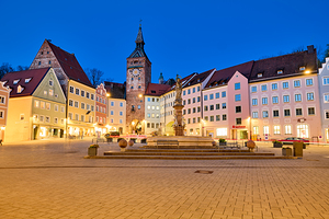 Explore Hauptplatz square in Landsberg am Lech on the Romantic R