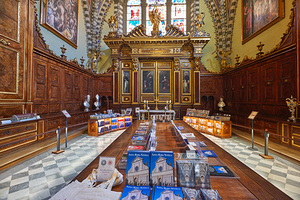 Visitors explore the interior of Santa Maria Novella in Tuscany