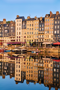 Sunrise view of the harbour in Honfleur Normandy France