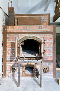 Crematorium at dachau concentration camp in munich bavaria ger