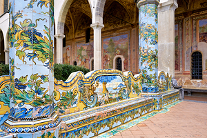 Cloister of the clarisses at santa chiara in naples campania ita