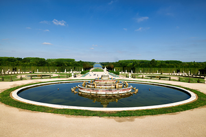 Versailles gardens with apollos fountain in paris france