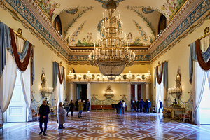 Visitors explore Museo di Capodimonte in Naples Campania Italy