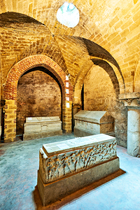 Exploring the crypt of Palermo Cathedral in Sicily Italy