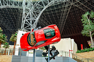 Ferrari World in Abu Dhabi showcases a racing car display