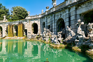 Fountain of aeolus in royal palace of caserta italy
