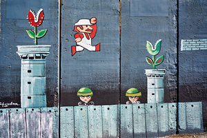Art on the west bank separation wall in Bethlehem Jerusalem
