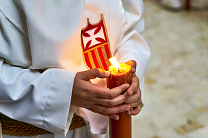 Procession in malaga for holy week in andalusia
