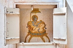 Artwork of a seated figure in Mehrangarh Fort Jodhpur Rajastha