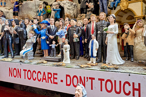 Statues of Christmas Nativity scene in Naples artisan workshop